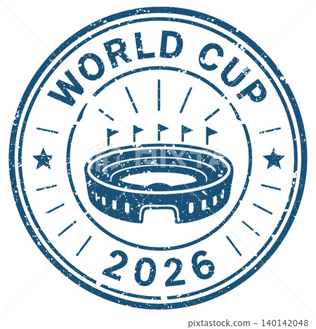 Soccer grunge stamp. Football stamp. World cup 2026 Soccer grunge stamp. Football stamp. World cup 2026 140142048