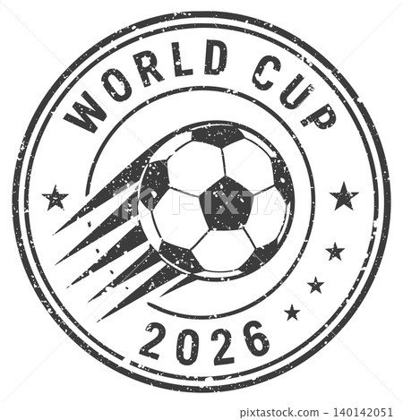 Soccer grunge stamp. Football stamp. World cup 2026 Soccer grunge stamp. Football stamp. World cup 2026 140142051