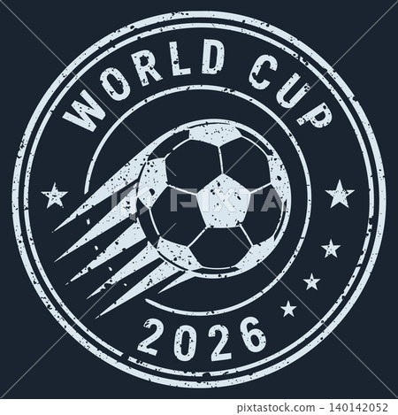 Soccer grunge stamp. Football stamp. World cup 2026 140142052