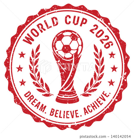 Soccer grunge stamp. Football stamp. World cup 2026 Soccer grunge stamp. Football stamp. World cup 2026 140142054