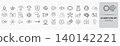 AI Agent Outline Icon Set, Artificial Intelligence and Automation Line Icons Collection 140142221