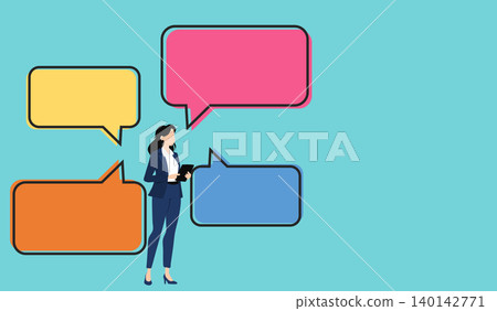 Illustration of a businesswoman thinking about business strategies Illustration of a businesswoman thinking about business strategies 140142771