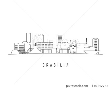Detailed Brasilia skyline vector illustration. Detailed Brasilia skyline vector illustration. 140142785