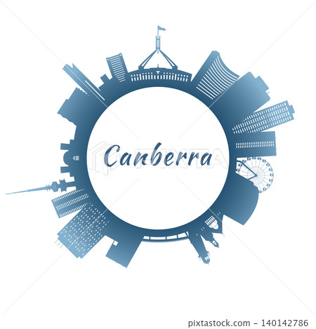 Canberra skyline with colorful buildings. Canberra skyline with colorful buildings. 140142786