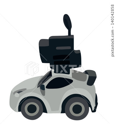 Vector isolated illustration of a car with a video camera. 140142858