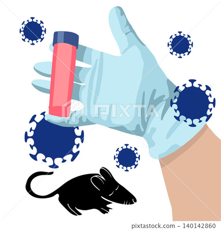 Vector isolated illustration of hantavirus. Blood test for hantavirus. Spread of the epidemic. 140142860