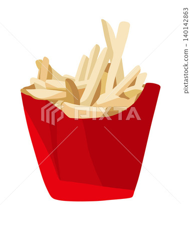 Vector isolated illustration of french fries. Fast food. Vector isolated illustration of french fries. Fast food. 140142863