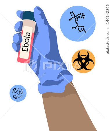 Vector isolated illustration of Ebola virus. Blood test for Ebola virus. Vector isolated illustration of Ebola virus. Blood test for Ebola virus. 140142866