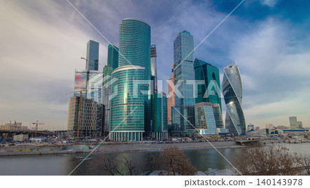 Skyscrapers International Business Center City at evening hyperlapse timelapse, Moscow, Russia Skyscrapers International Business Center City at evening hyperlapse timelapse, Moscow, Russia 140143978