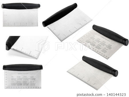Grill scraper with black handle isolated on white background Grill scraper with black handle isolated on white background 140144323