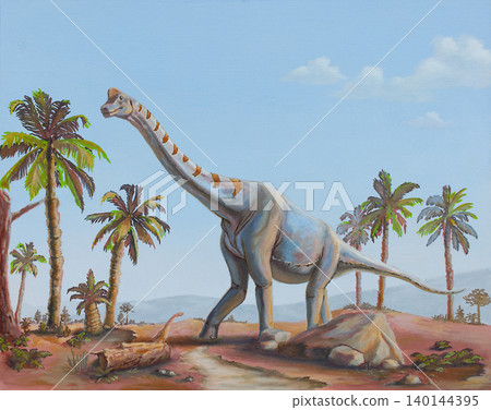 Giraffatitan dinosaur painting 140144395