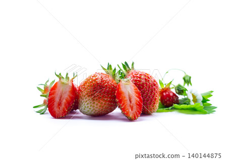 Healthy organic strawberry berries isolated on white background Healthy organic strawberry berries isolated on white background 140144875