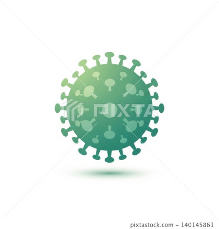 Medical - Green Coronavirus Particle 3D Icon Isolated on White Background with Spike Proteins Medical - Green Coronavirus Particle 3D Icon Isolated on White Background with Spike Proteins 140145861