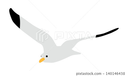 Simple illustration of a white seagull flying in a blue sky (Part 3) Simple illustration of a white seagull flying in a blue sky (Part 3) 140146438