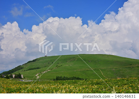 View of Mount Kurumayama from Kirigamine Plateau in early summer View of Mount Kurumayama from Kirigamine Plateau in early summer 140146631