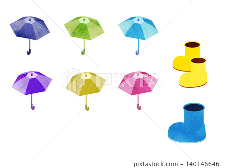 Umbrella and rain boots 140146646