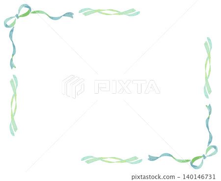 Simple frame with a blue ribbon / Hand-drawn style Simple frame with a blue ribbon / Hand-drawn style 140146731