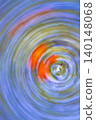Abstract Orange Flowers in Blue Swirling Motion 140148068