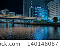 橫濱夜景：濱見井步道與片平川 140148087