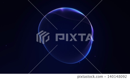 Blue translucent energy sphere on a dark space technology background, soft glowing rim, cosmic depth, and abstract digital science atmosphere. Blue translucent energy sphere on a dark space technology background, soft glowing rim, cosmic depth, and abstract digital science atmosphere. 140148092