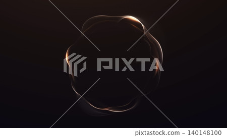 Golden glowing plasma sphere on a dark luxury background, warm energy rim, soft fluid waves, and premium abstract technology atmosphere. 140148100