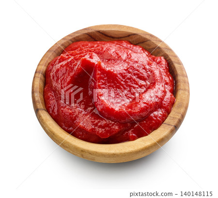 Tomato Sauce or Ketchup in Bowl Isolated on White Background Tomato Sauce or Ketchup in Bowl Isolated on White Background 140148115