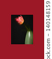 Dreamlike Pink Tulip on Dark Background 140148159