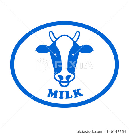 MILK - A blue, round icon with the word "MILK" and a cow. 140148264
