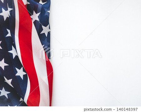 American flag on a white background American flag on a white background 140148397