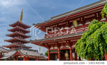 淺草寺的Takarazumon和五層寶塔 140148546