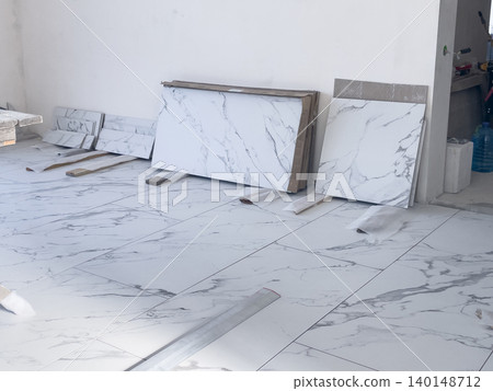 Marble floors underway Marble floors underway 140148712