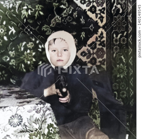 Young Soviet boy recovering at home during childhood in the early 1970s Young Soviet boy recovering at home during childhood in the early 1970s 140149545