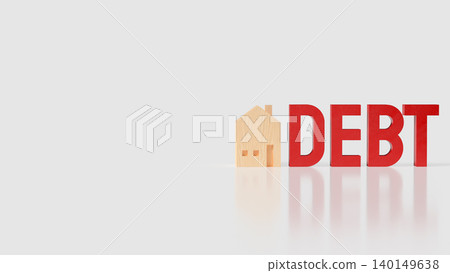 Minimal Home Debt Financial Risk Concept 3d render. Minimal Home Debt Financial Risk Concept 3d render. 140149638