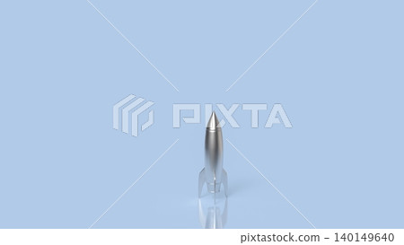 Silver Rocket Ready For Launch 3d render. Silver Rocket Ready For Launch 3d render. 140149640