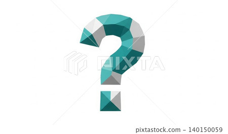 Design - Low Poly Geometric Question Mark Symbol in Teal and Gray on White Background Design - Low Poly Geometric Question Mark Symbol in Teal and Gray on White Background 140150059