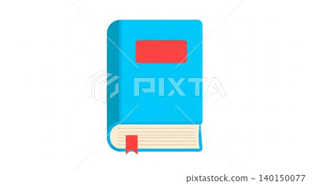 Education - Blue Hardcover Book with Red Label and Bookmark Flat Design Illustration Icon Education - Blue Hardcover Book with Red Label and Bookmark Flat Design Illustration Icon 140150077