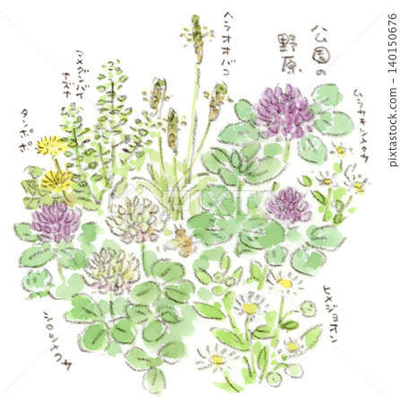 Watercolor paintings of wildflowers blooming in a park field in early summer. Watercolor paintings of wildflowers blooming in a park field in early summer. 140150676