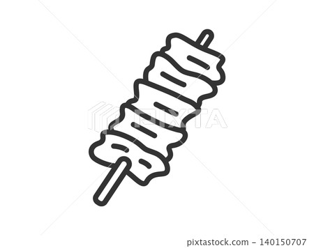 An illustration of a line drawing of a chicken cartilage icon. An illustration of a line drawing of a chicken cartilage icon. 140150707