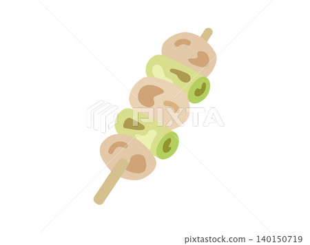 烤雞肉串(yakitori)的鹽圖示插圖 烤雞肉串(yakitori)的鹽圖示插圖 140150719
