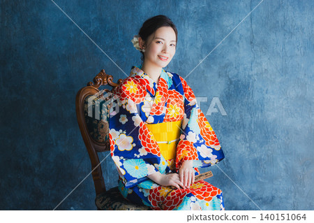A woman in a yukata A woman in a yukata 140151064