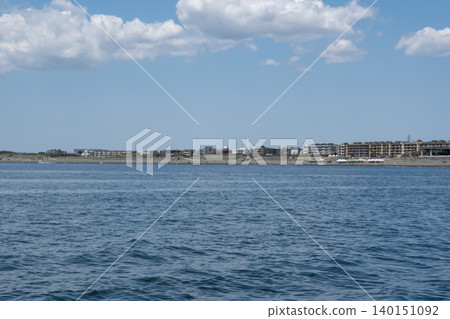 A view of Katase Nishihama and Kugenuma from offshore. A view of Katase Nishihama and Kugenuma from offshore. 140151092