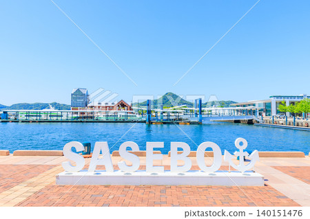 Sasebo Port in early summer, Sasebo City, Nagasaki Prefecture Sasebo Port in early summer, Sasebo City, Nagasaki Prefecture 140151476