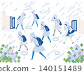 Students going to school in the middle of a typhoon 140151489