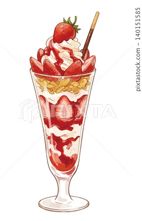 An illustration of a mouthwatering strawberry parfait An illustration of a mouthwatering strawberry parfait 140151585