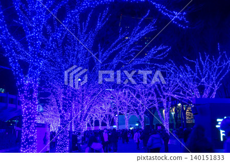 Tokyo Shibuya Christmas Illumination: Blue Grotto Tokyo Shibuya Christmas Illumination: Blue Grotto 140151833