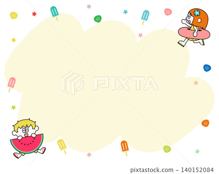 Cute summer frame material for children 140152084