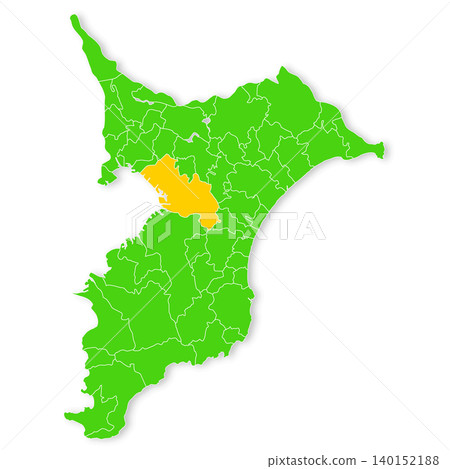 Map of Chiba Prefecture and Chiba City 140152188