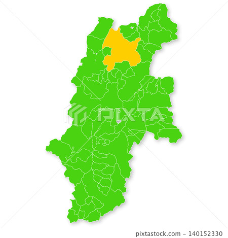 Map of Nagano Prefecture and Nagano City Map of Nagano Prefecture and Nagano City 140152330