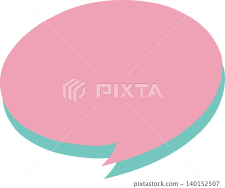 Simple speech bubble. Round pink speech bubble. Simple speech bubble. Round pink speech bubble. 140152507