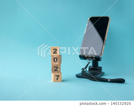 2027 on stacked wood blocks 2027 on stacked wood blocks 140152920